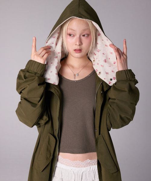 Purchase Yoohee [ANEDIN X YUHEE] Flower Hoodie Fishtail Jacket - Khaki YHJPGC001KH