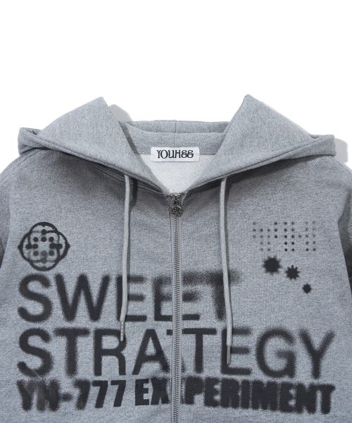 Details for YOOHEE Lucky Sweet Graphic Zip-Up Hoodie - Melange Grey YHHZGA005MG