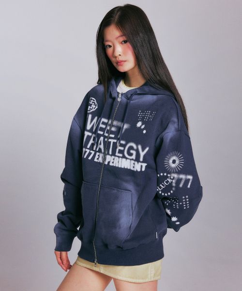 Order YOOHEE Lucky Sweet Graphic Zip-Up Hoodie - Navy YHHZGA005NA