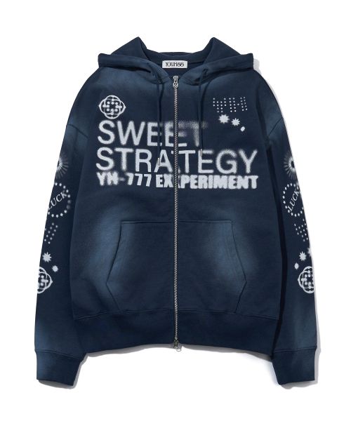Lookbook YOOHEE Lucky Sweet Graphic Zip-Up Hoodie - Navy YHHZGA005NA