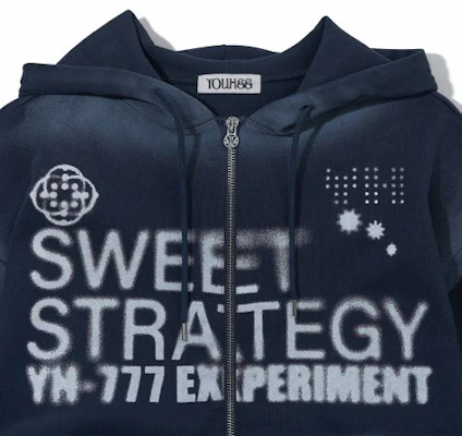 YOOHEE Lucky Sweet Graphic Zip-Up Hoodie - Navy YHHZGA005NA Purchase YOOHEE Lucky Sweet Graphic Zip-Up Hoodie - Navy YHHZGA005NA