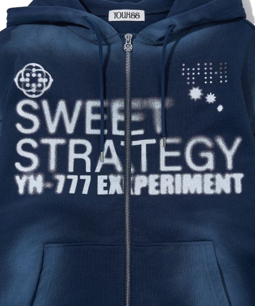 Details for YOOHEE Lucky Sweet Graphic Zip-Up Hoodie - Navy YHHZGA005NA