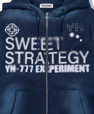YOOHEE Lucky Sweet Graphic Zip-Up Hoodie - Navy YHHZGA005NA Details for YOOHEE Lucky Sweet Graphic Zip-Up Hoodie - Navy YHHZGA005NA