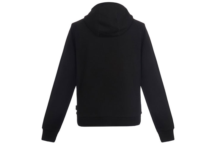 Lookbook Z Zegna 黑色棉質印花連帽衫長袖上衣。 VU458-ZZ862O-7O1