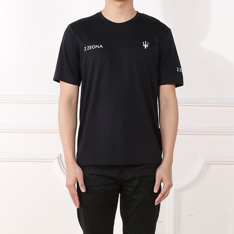 Details for Z Zegna 黑色圓領短袖T恤 VP390-ZZB650-B09