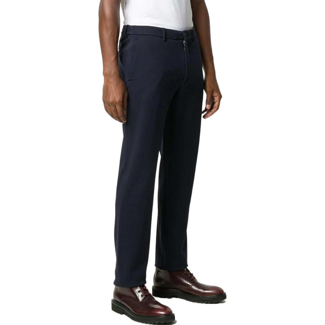 Shop Z Zegna 黑色直筒休閒褲附腰帶環 ZZ369JVV163-K09