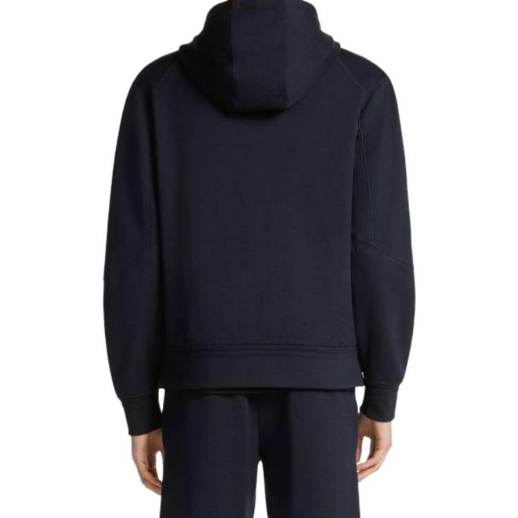 Shop Z Zegna 海軍藍連帽純色拉鍊夾克 E8564ACT803B09