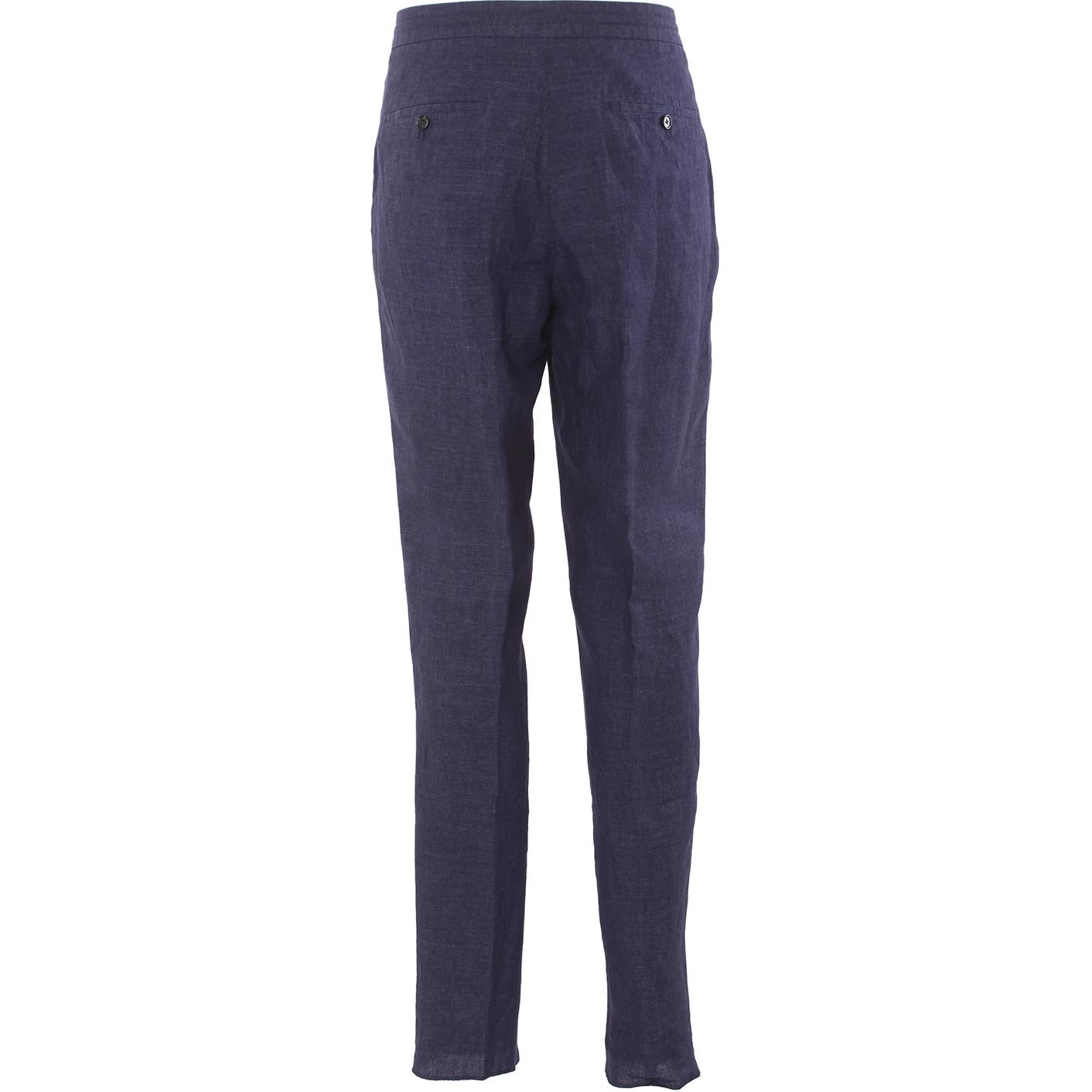 Lookbook Z Zegna 修身藍色休閒褲，按鈕開合設計。 UDI32A7TT11B095