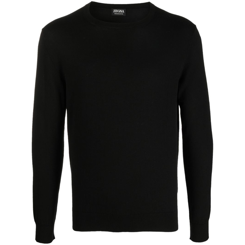 Z Zegna  Solid Color Crewneck Pullover Long Sleeve Sweater UBM00A5110-K09