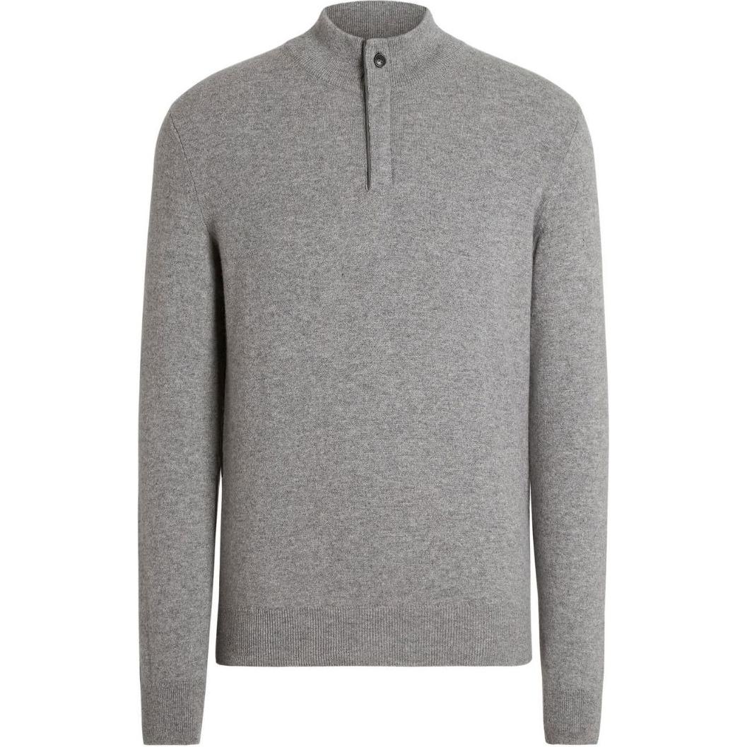Z Zegna  Solid Grey Pullover High-Neck Sweater E8K10127K95