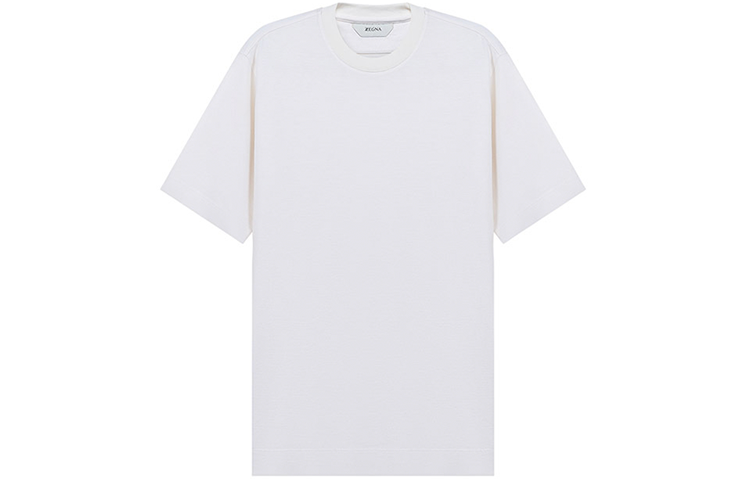 Z Zegna  White Logo Crewneck Short-Sleeve T-Shirt. VW335-ZZ615-N01