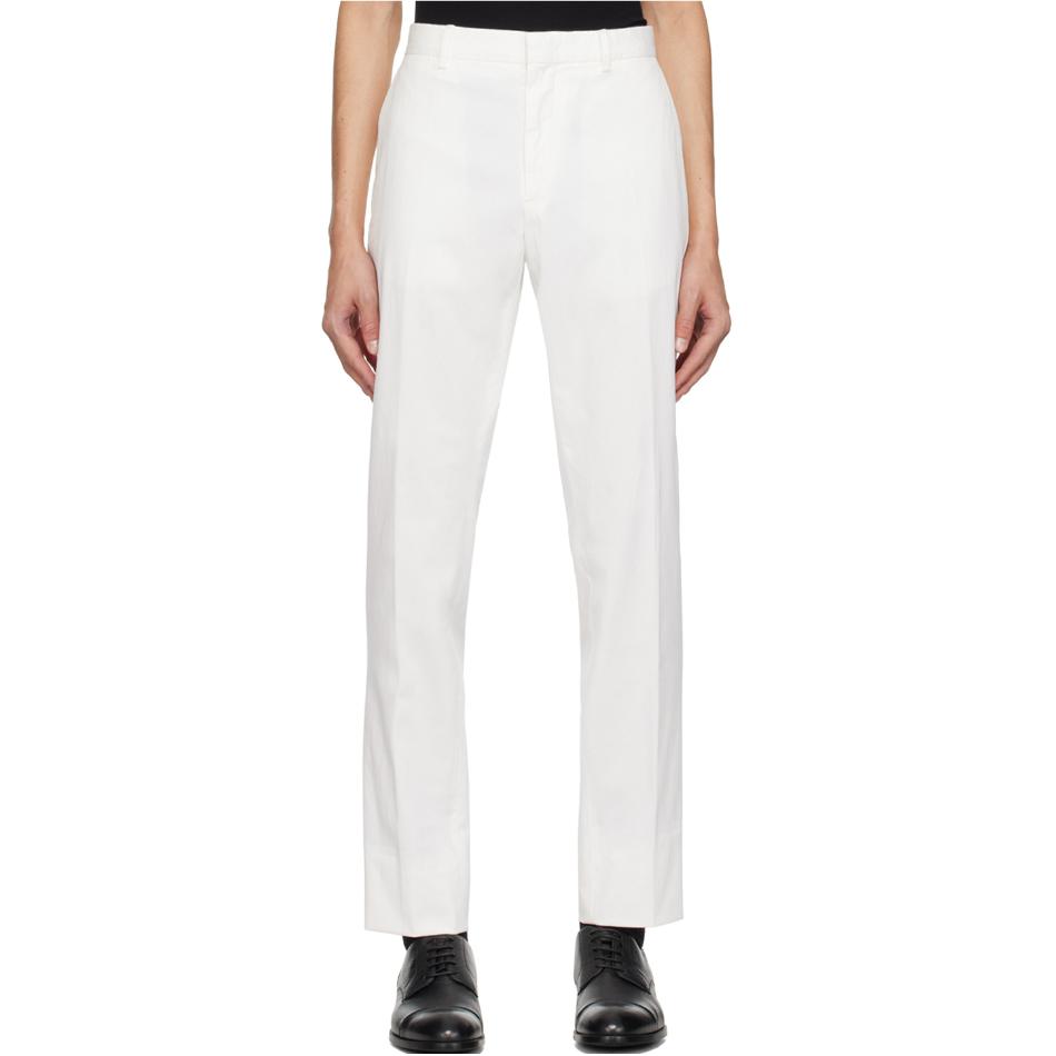 Shop Z Zegna 白色低腰直筒休閒長褲 UDI17A7TR00-N00