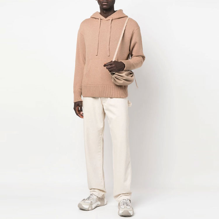 Lookbook Z Zegna 男士米色抽绳圆领罗纹休闲卫衣 176UAK81-M03