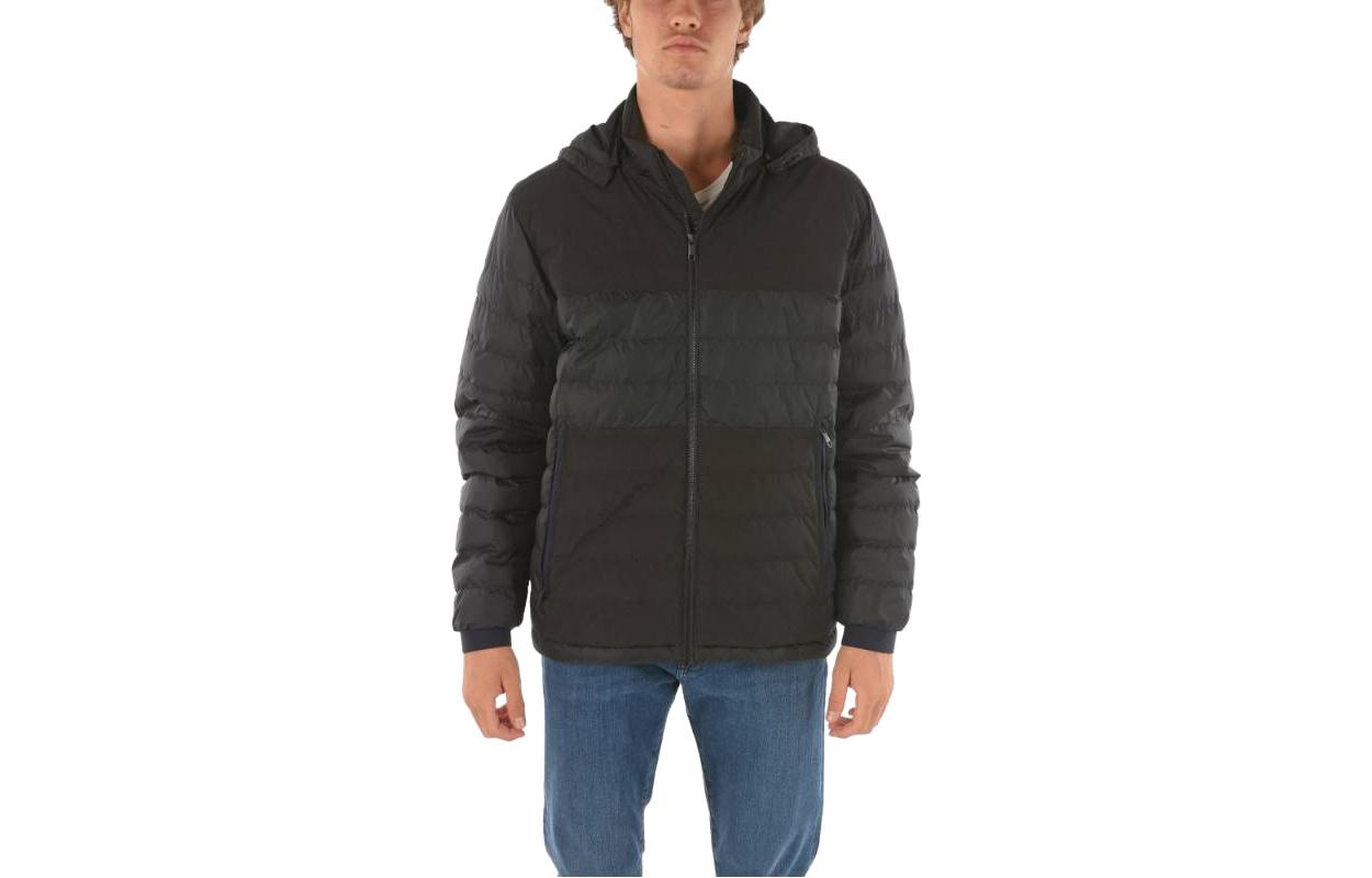 Z Zegna Black Colorblock Quilted Hooded Jacket Men ZZ081-VY028-K09