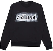 Z Zegna Black Sweatshirt with Letter Logo Print VS458-846A-7A3 Z Zegna Black Sweatshirt with Letter Logo Print VS458-846A-7A3