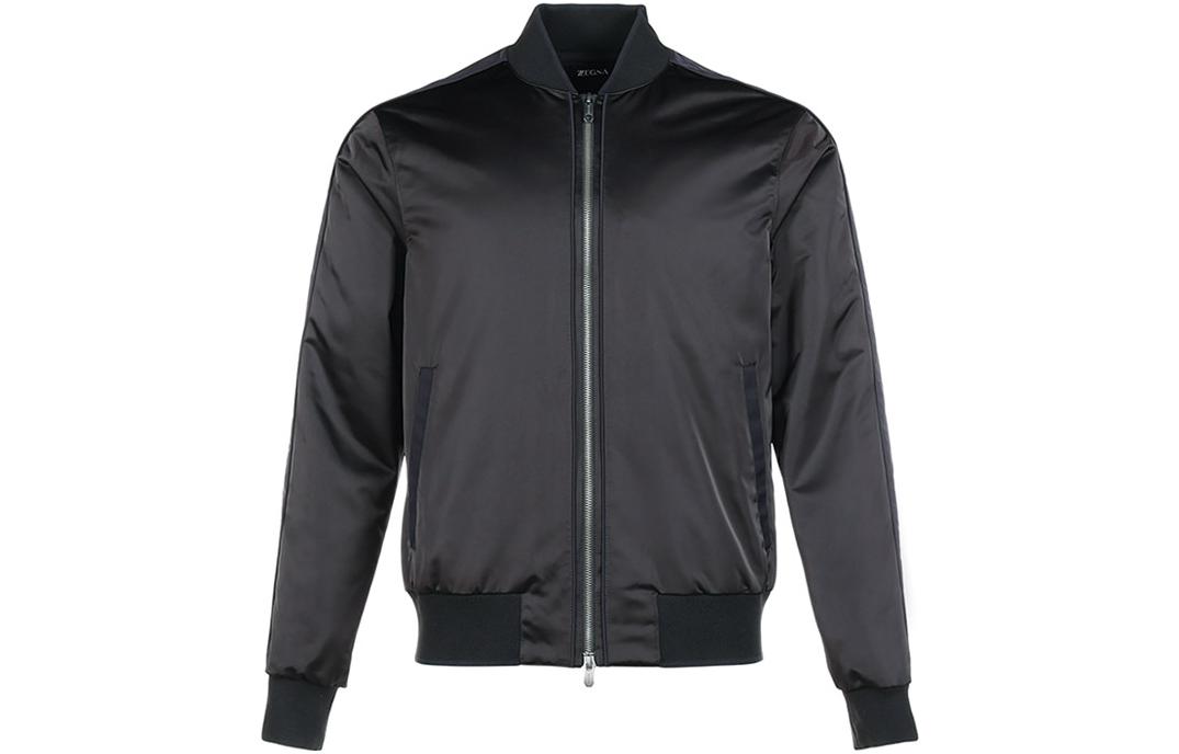 Z Zegna Black V-Neck Zip Long Sleeve Jacket VV010-ZZ018-K09