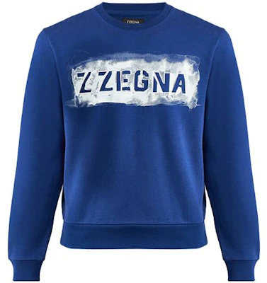 Z Zegna 藍色寬鬆版型Logo圖案圓領衛衣 VS458-ZZ846A-7A2 Buy Z Zegna 藍色寬鬆版型Logo圖案圓領衛衣 VS458-ZZ846A-7A2