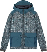 Z Zegna Blue Patchwork Graphic Print Hooded Jacket for Men. VU033-ZZ051-200 Z Zegna Blue Patchwork Graphic Print Hooded Jacket for Men. VU033-ZZ051-200