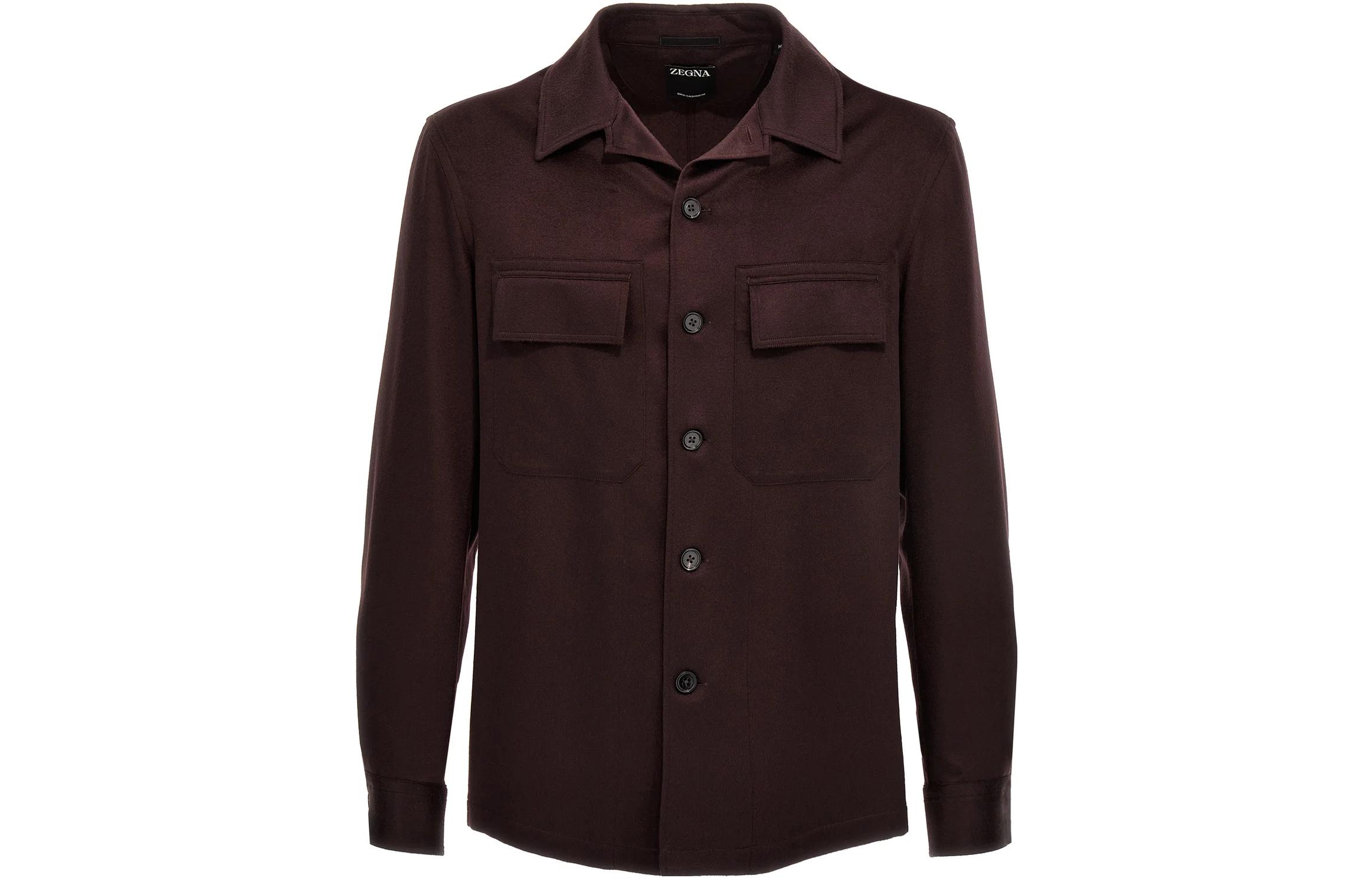 Z Zegna Brown Single-Breasted Loose Fit Jacket UCV46A6SOT6-23K