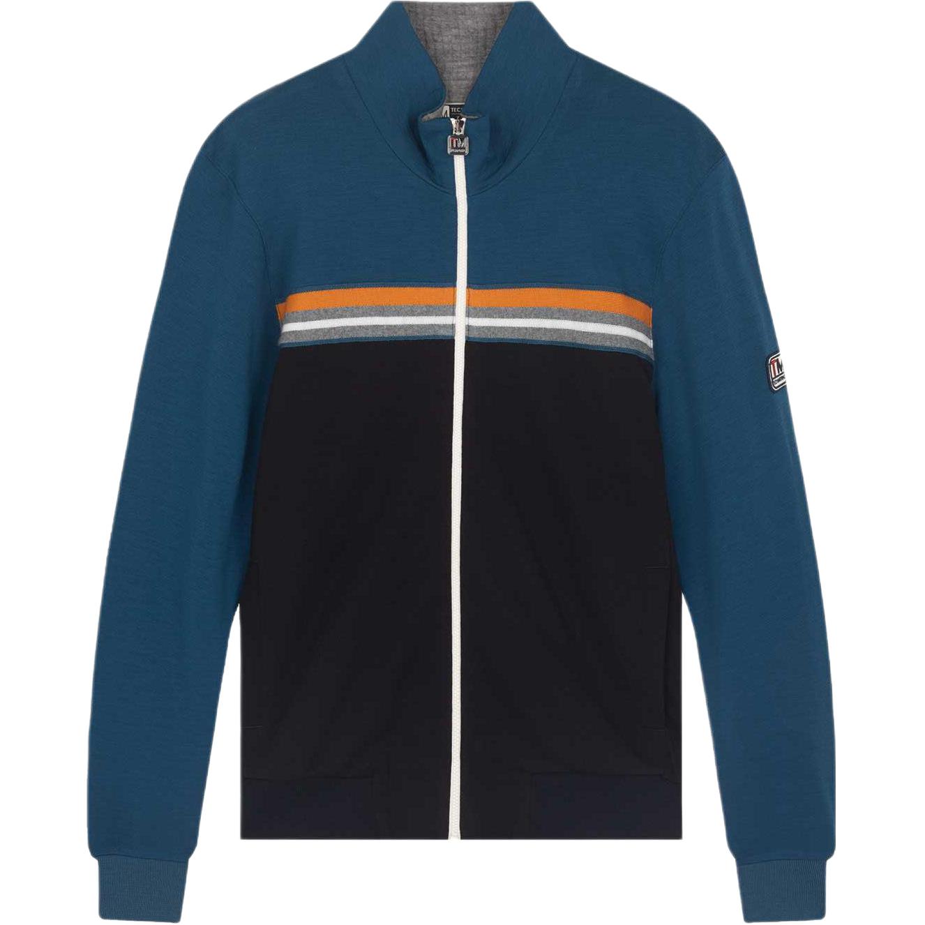 Z Zegna Colorblock Striped Stand Collar Jacket Blue - VT475-ZZT889-764