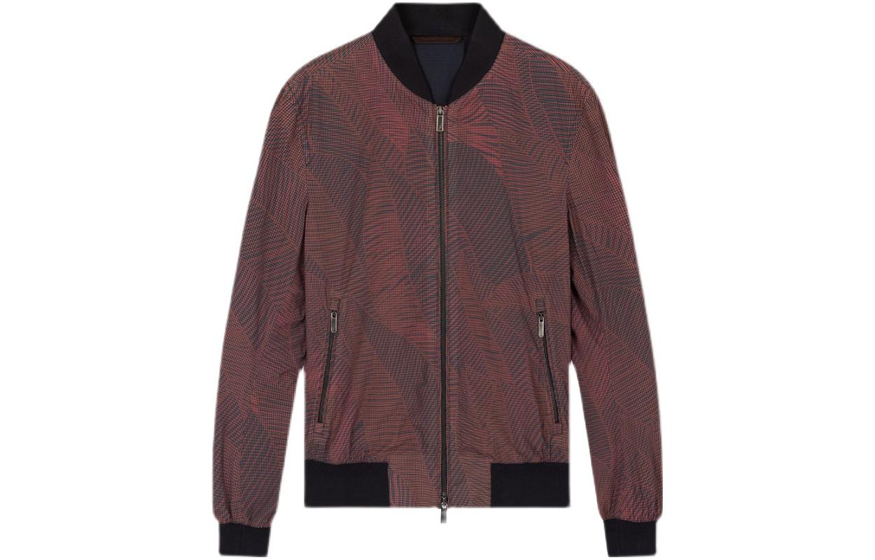 Z Zegna Floral Pattern Loose Fit Bomber Jacket Men’s Dark Red UPT41P-R0717C
