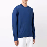 Purchase Z Zegna FW21 素色圓領羊毛針織毛衣 藍色 VYM96-ZZ110-B07