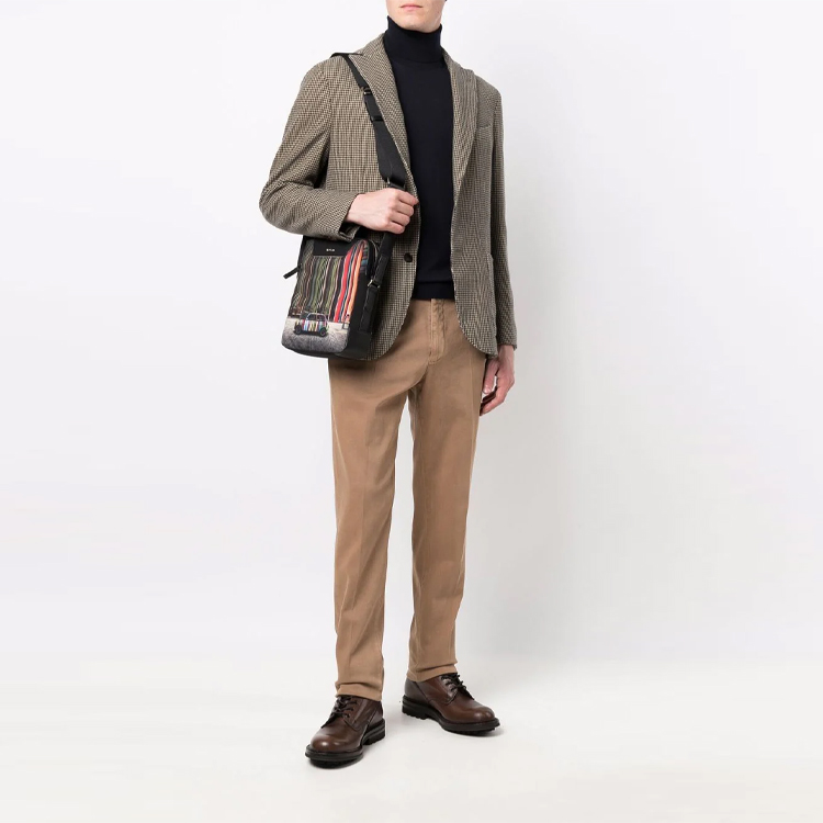 Shop Z Zegna FW21 深藍色羊毛高領毛衣 VYM96-ZZ120-B09