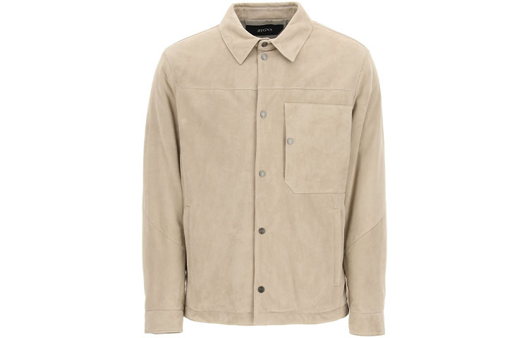Z Zegna FW21 Beige Suede Single-Breasted Casual Jacket VY068-ZZ970-N03