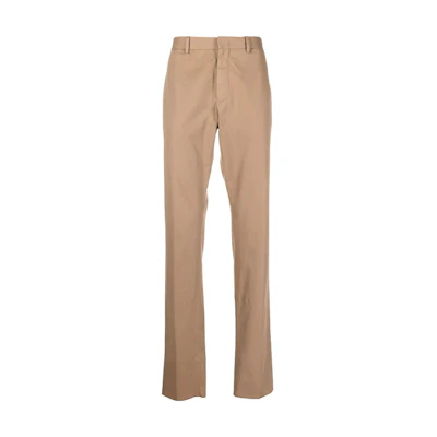 Z Zegna FW22 Khaki Mid-Rise Straight-Leg Casual Pants UAI17TR00136