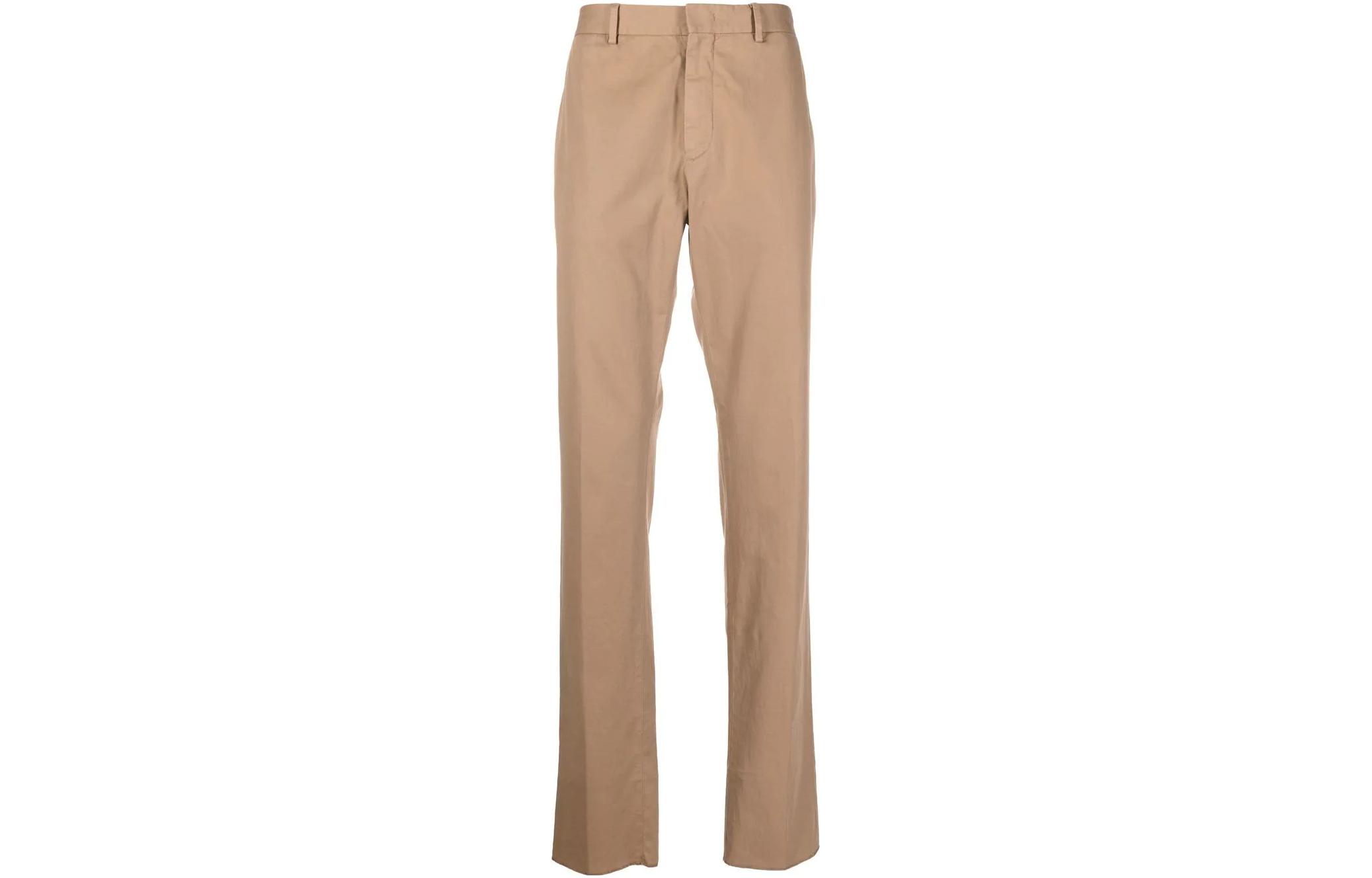 Order Z Zegna FW22 卡其色中腰直筒休閒長褲 UAI17TR00136