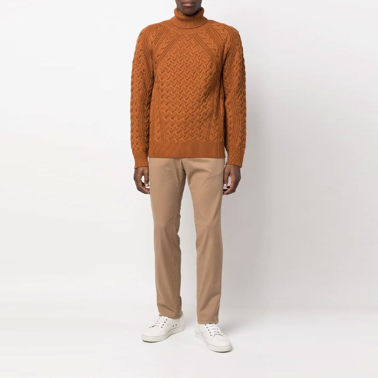 Lookbook Z Zegna FW22 卡其色中腰直筒休閒長褲 UAI17TR00136