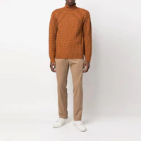 Lookbook Z Zegna FW22 卡其色中腰直筒休閒長褲 UAI17TR00136