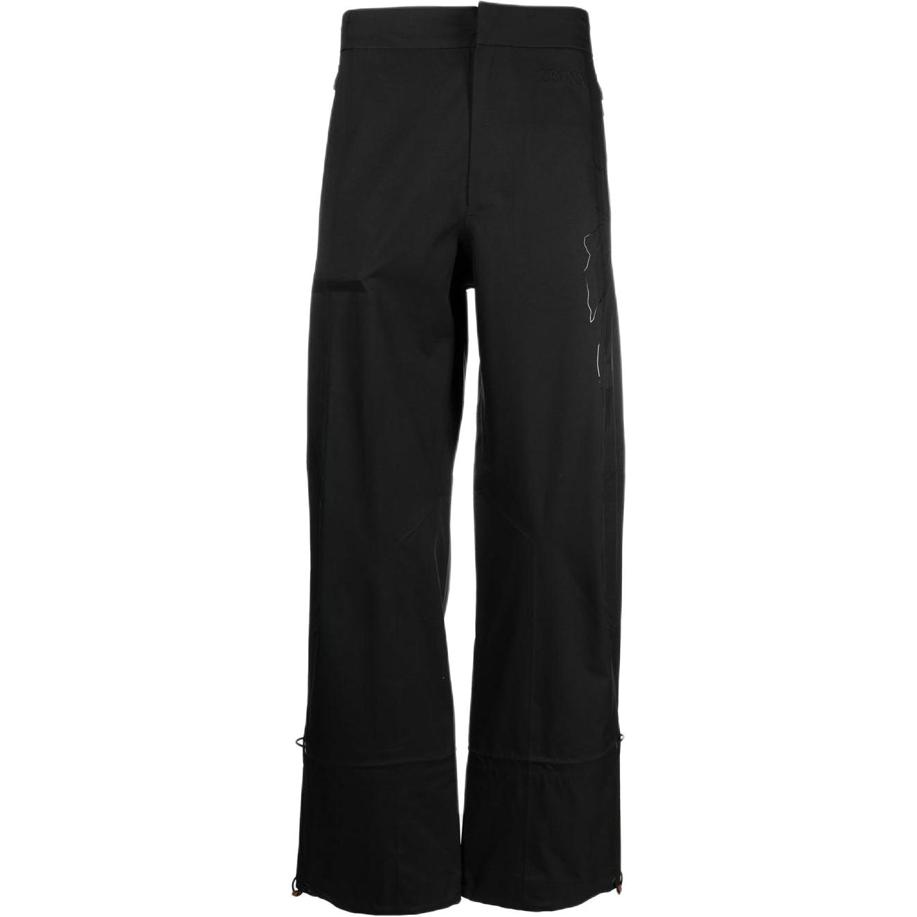 Z Zegna FW22  Solid High-Waist Straight-Leg Casual Pants Black UATA2-ESC443-K09