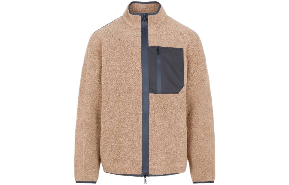 Z Zegna FW22 Brown Zip-Up Pocket Jacket with Stand Collar ACT847-UA524-M94