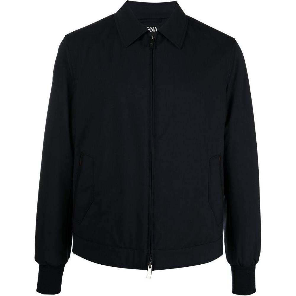 Z Zegna FW22 Solid Color Long Sleeve Straight-Cut Jacket Deep Blue E7T207140K531
