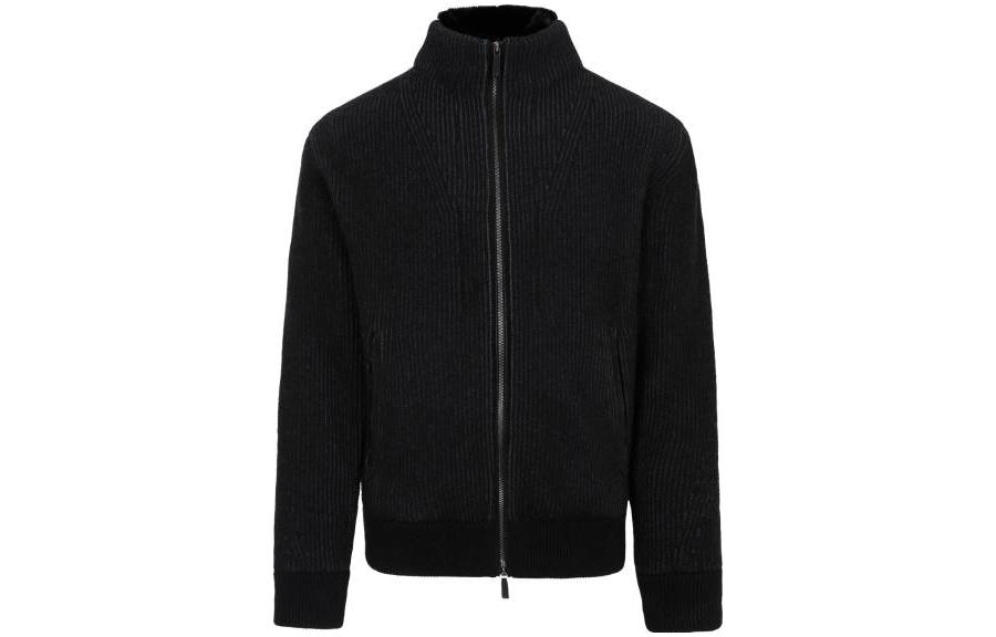 Z Zegna FW22 Solid Zip-Up Stand Collar Jacket Black ( Long Sleeve) P57UAK72-K09