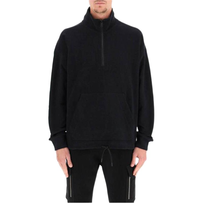 Z Zegna Half-Zip Kangaroo Pocket Sweatshirt Black 21239-2UGC0-00001K0-9NU