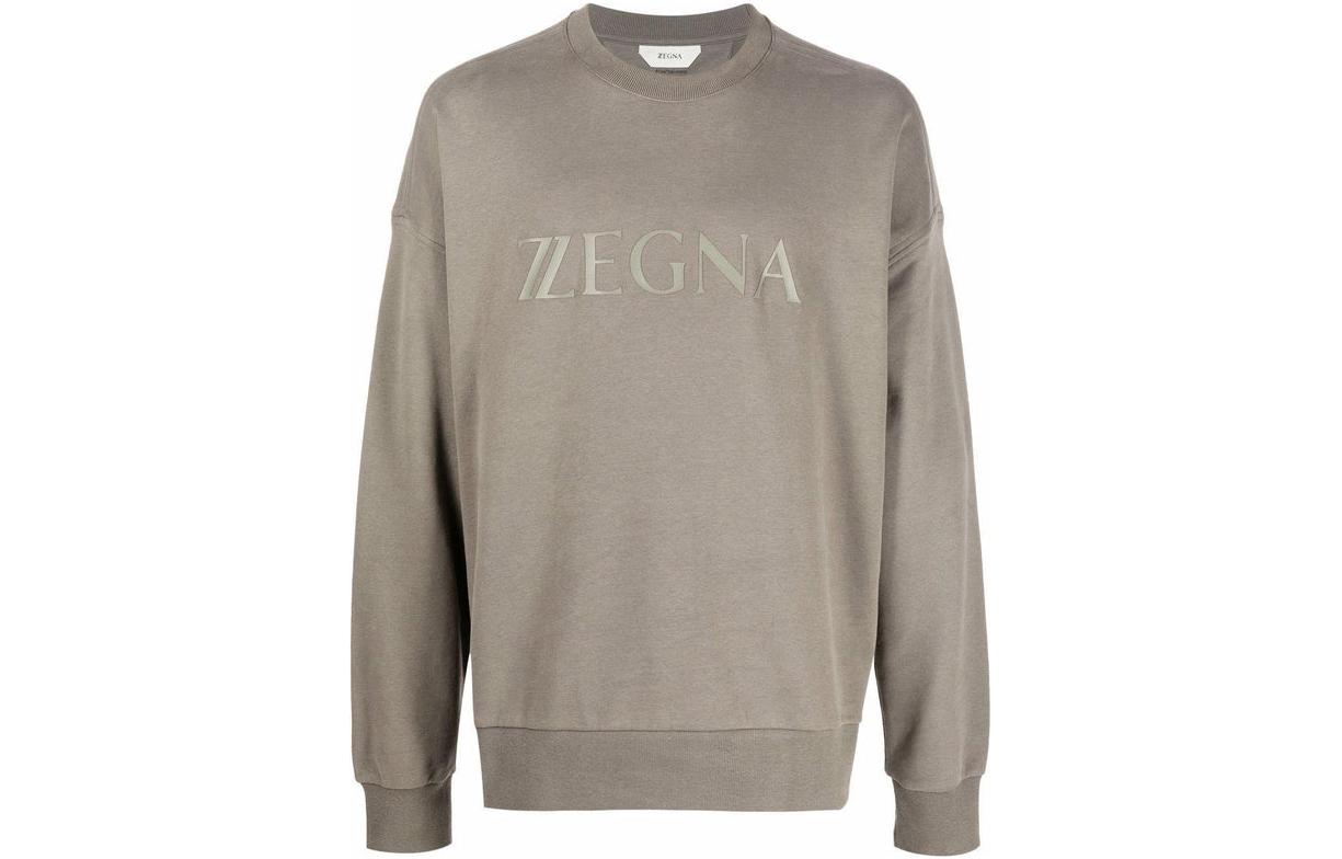 Z Zegna Logo SS22 Printed Crewneck Pullover Sweatshirt Men’s Dark Grey VZ484ZZ802Z-V03