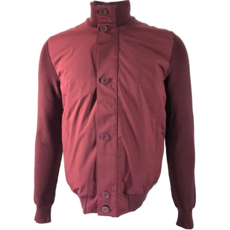 Z Zegna Maroon Stand Collar Casual Long-Sleeve Jacket ZZ156-VLP61-R08