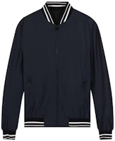 Z Zegna Navy Blue Striped Panel Full-Zip Jacket 724761-1NTMG0 Z Zegna Navy Blue Striped Panel Full-Zip Jacket 724761-1NTMG0