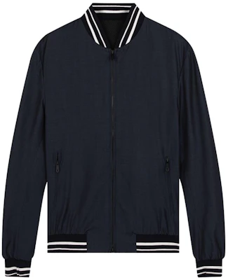 Z Zegna 海軍藍條紋拼接全拉鍊外套 724761-1NTMG0 Buy Z Zegna 海軍藍條紋拼接全拉鍊外套 724761-1NTMG0