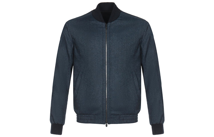 Z Zegna Navy Wool Jacket with Logo - Long Sleeve Casual Outerwear 8247151-XBPG0-52