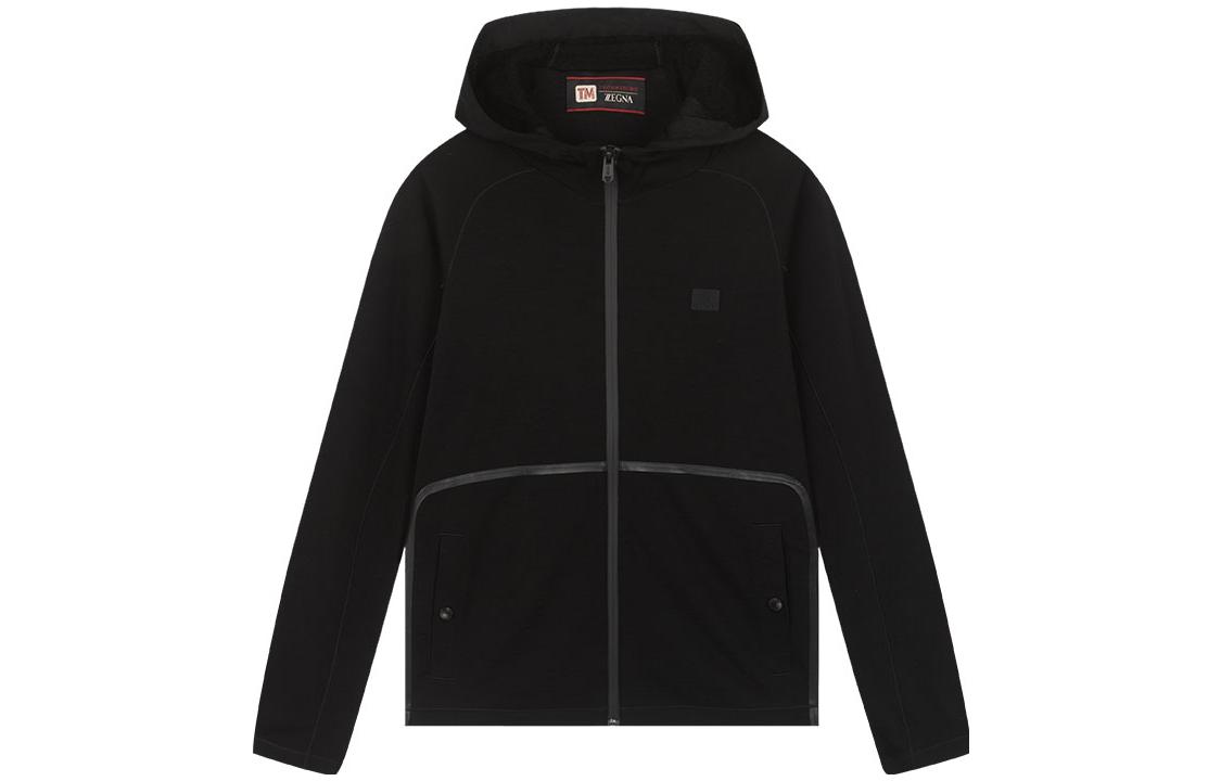 Z Zegna Solid Black Casual Sports Hooded Jacket VU405-ZZT816-K09