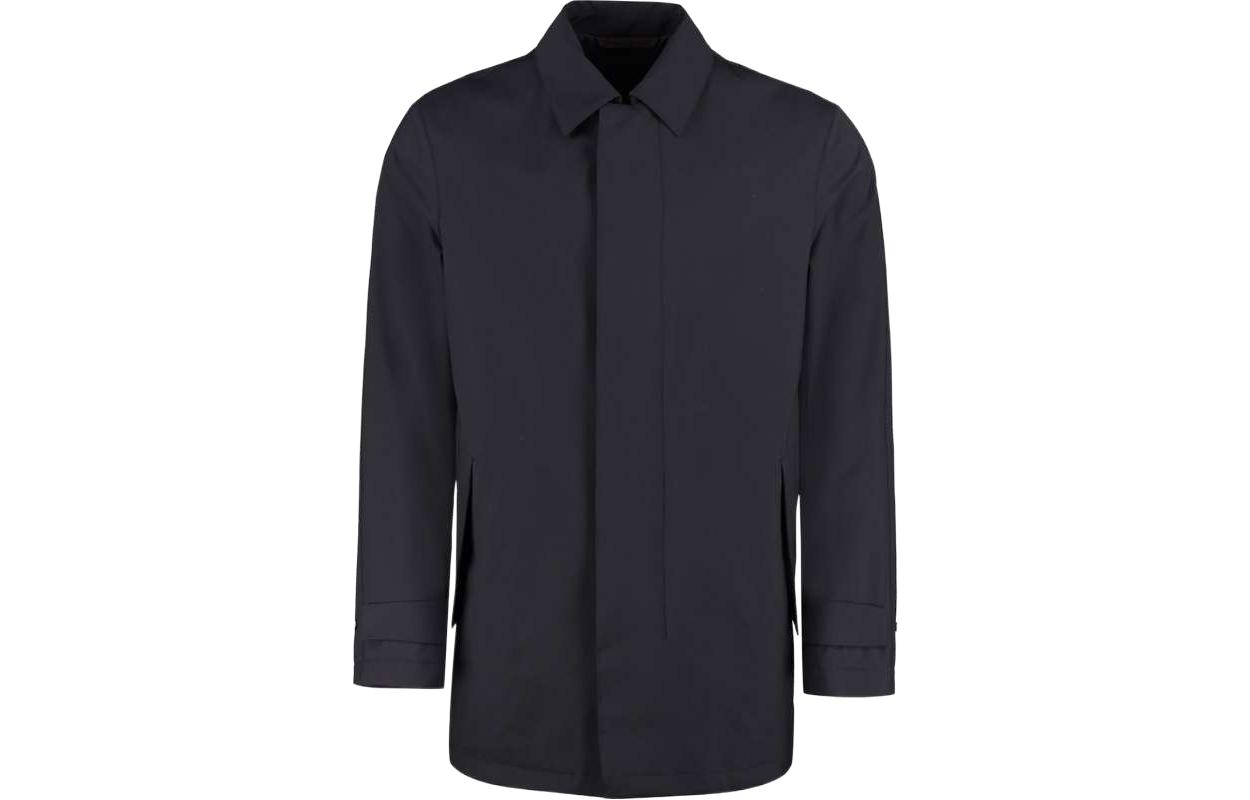 Z Zegna Solid Blue Long-Sleeve Jacket 7306U7T20-531