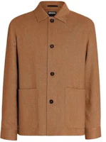 Z Zegna Solid Color Button-Up Jacket for Men in Brown 549C03A51DHAQ07 Z Zegna Solid Color Button-Up Jacket for Men in Brown 549C03A51DHAQ07