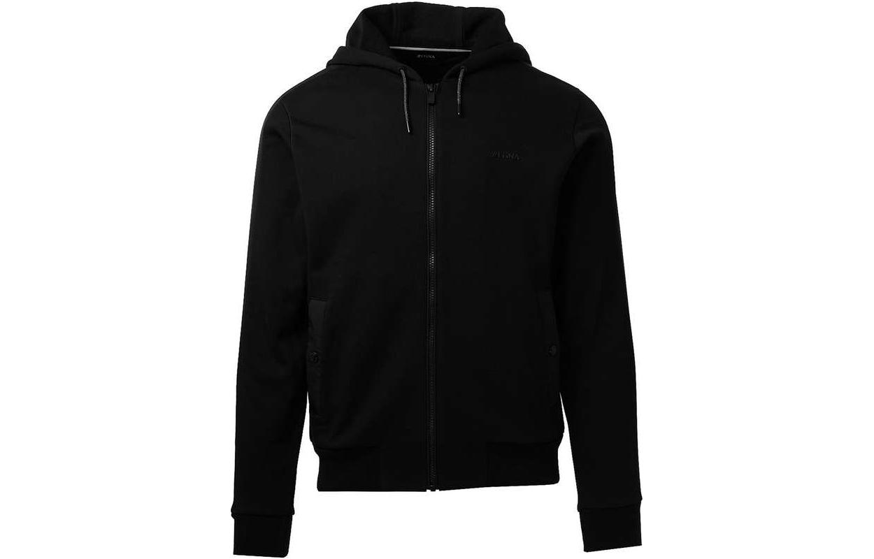 Z Zegna Solid Color Hooded Jacket Long Sleeve BLACK VU458-ZZ896-K09