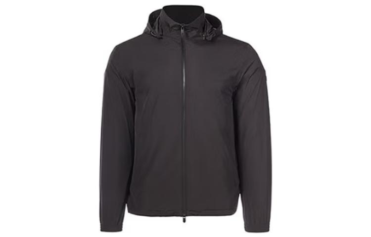 Z Zegna Solid Color Hooded Zip-Up Jacket Black ZZ036-VV019-B09