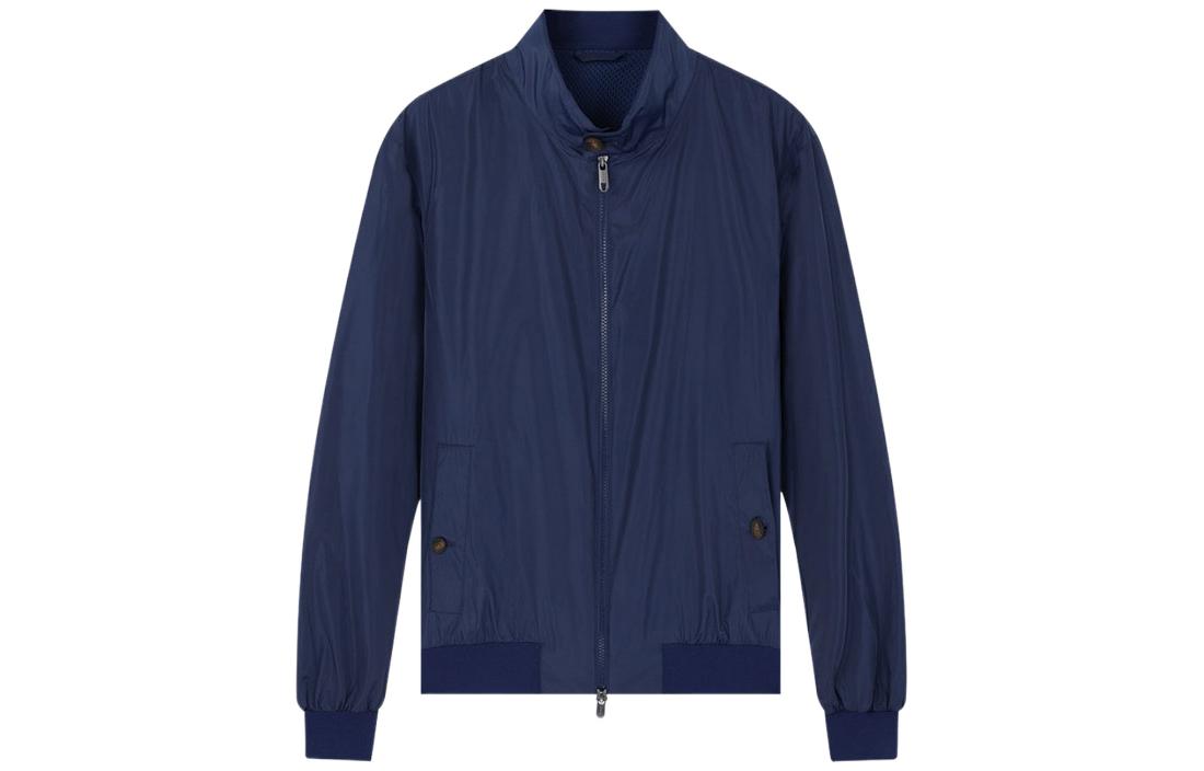 Z Zegna Solid Color Stand Collar Straight Jacket Men’s Blue VX018-ZZO017-B06