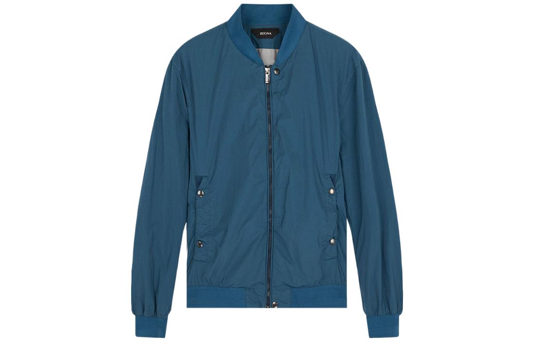 Z Zegna Solid Color Zip Jacket Blue VU008-ZZ027-A06