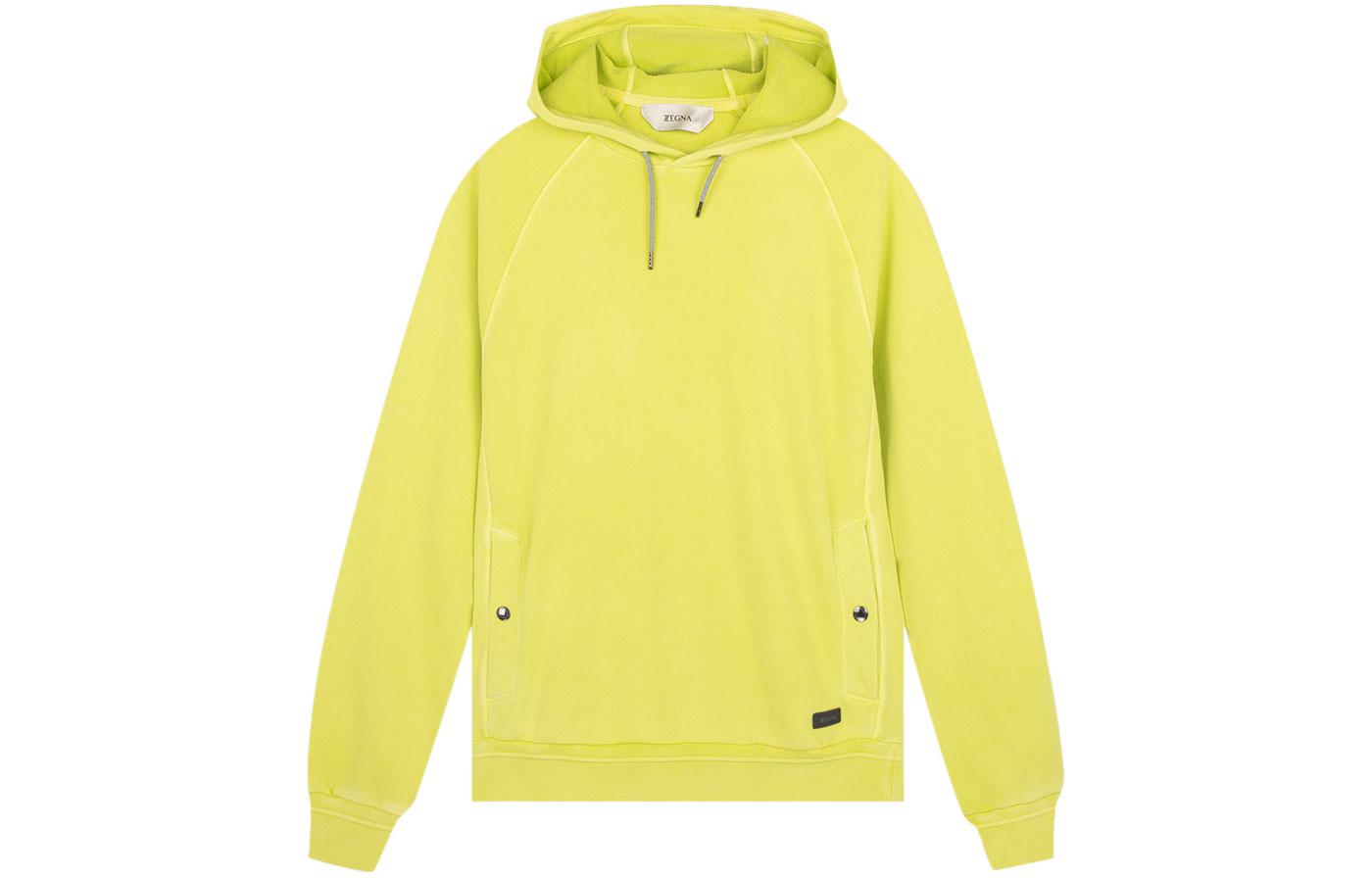 Z Zegna Solid Green Casual Hoodie Pullover. VU457-ZZ849-G02